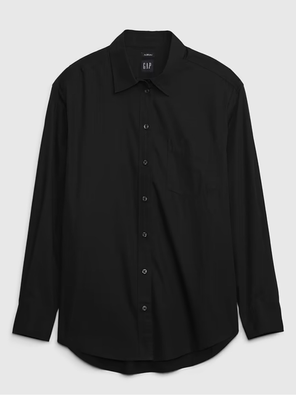 GAP Women’s Black Long-Sleeve Button-Down Shirt- The Big Shirt - Oversized